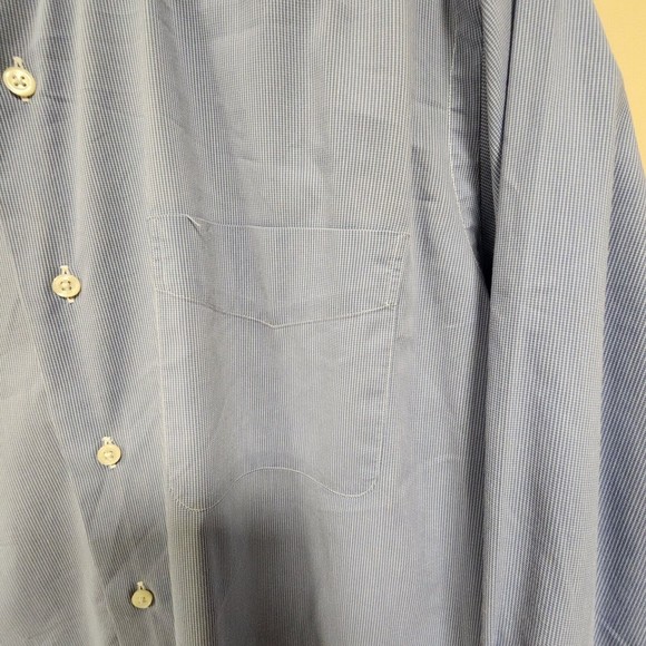 Polo Ralph Lauren Shirt Men Large Sky Blue Striped Warwick Button Down - Picture 4 of 14